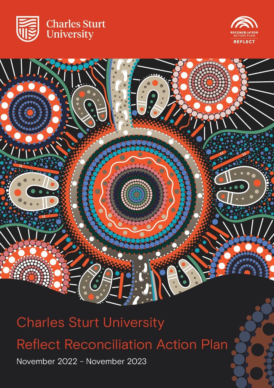 Charles Sturt University Reconciliation Action Plan 2022 -2023 - Aboriginal Art by Lani