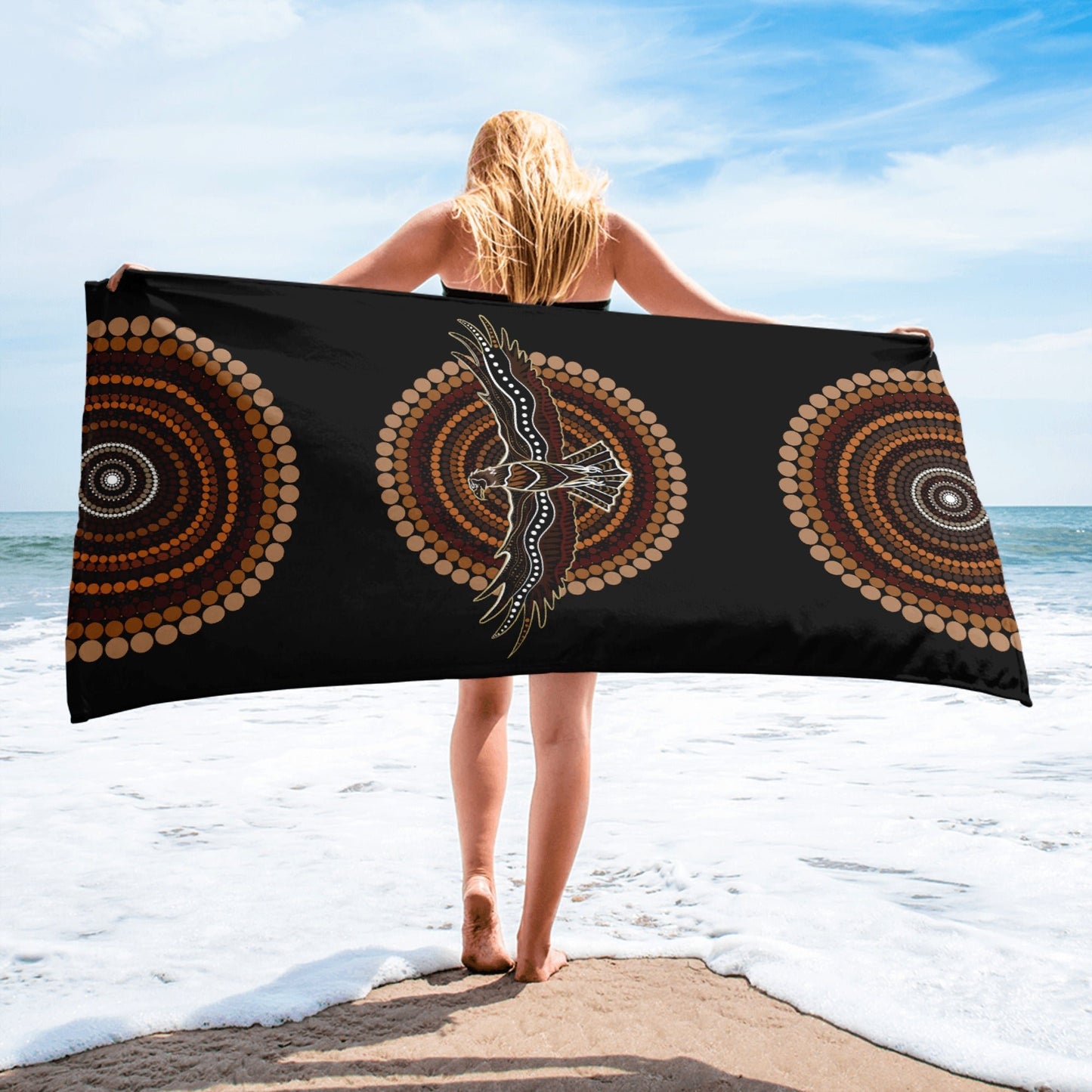 Eagle Spirit Towel – Strength, Resilience, and Comfort - Aboriginal Art by Lani