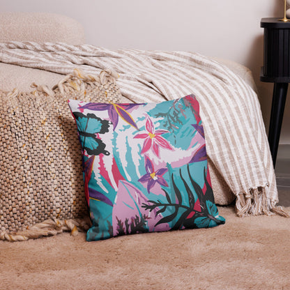 Flowers and Butterflies Collection - Premium Pillow - Aboriginal Art by LaniPillows