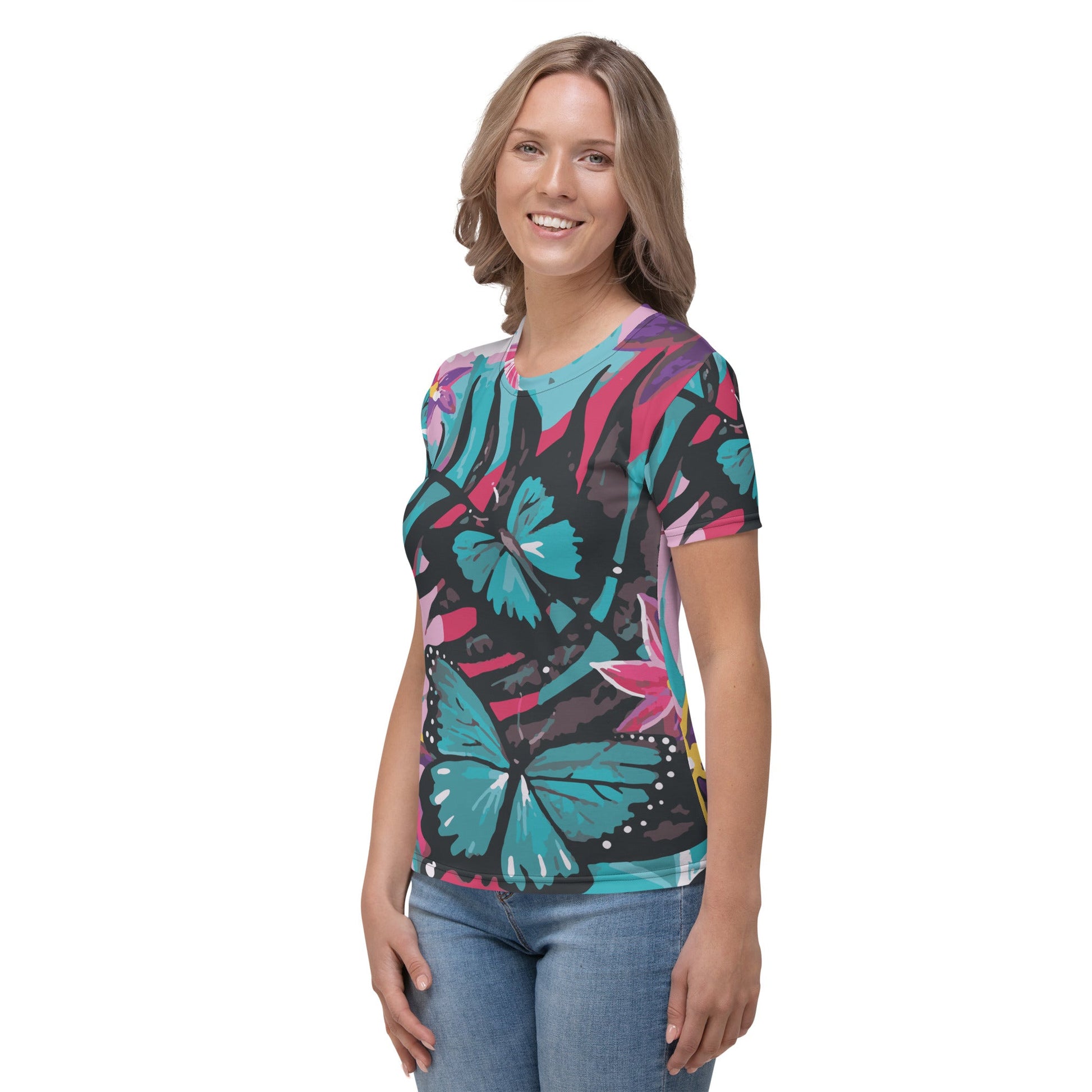 Flowers and Butterflies Women's T-shirt - Aboriginal Art by LaniWomen's Shirts