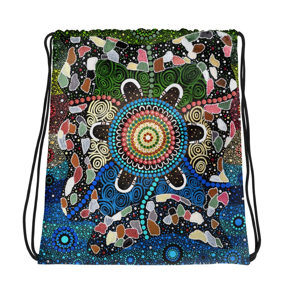 Gari Yala Collection Drawstring Bag - Aboriginal Art by LaniBags