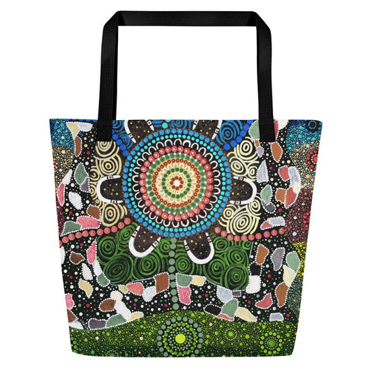 Gari Yala Collection Large Tote Bag - Aboriginal Art by LaniBags