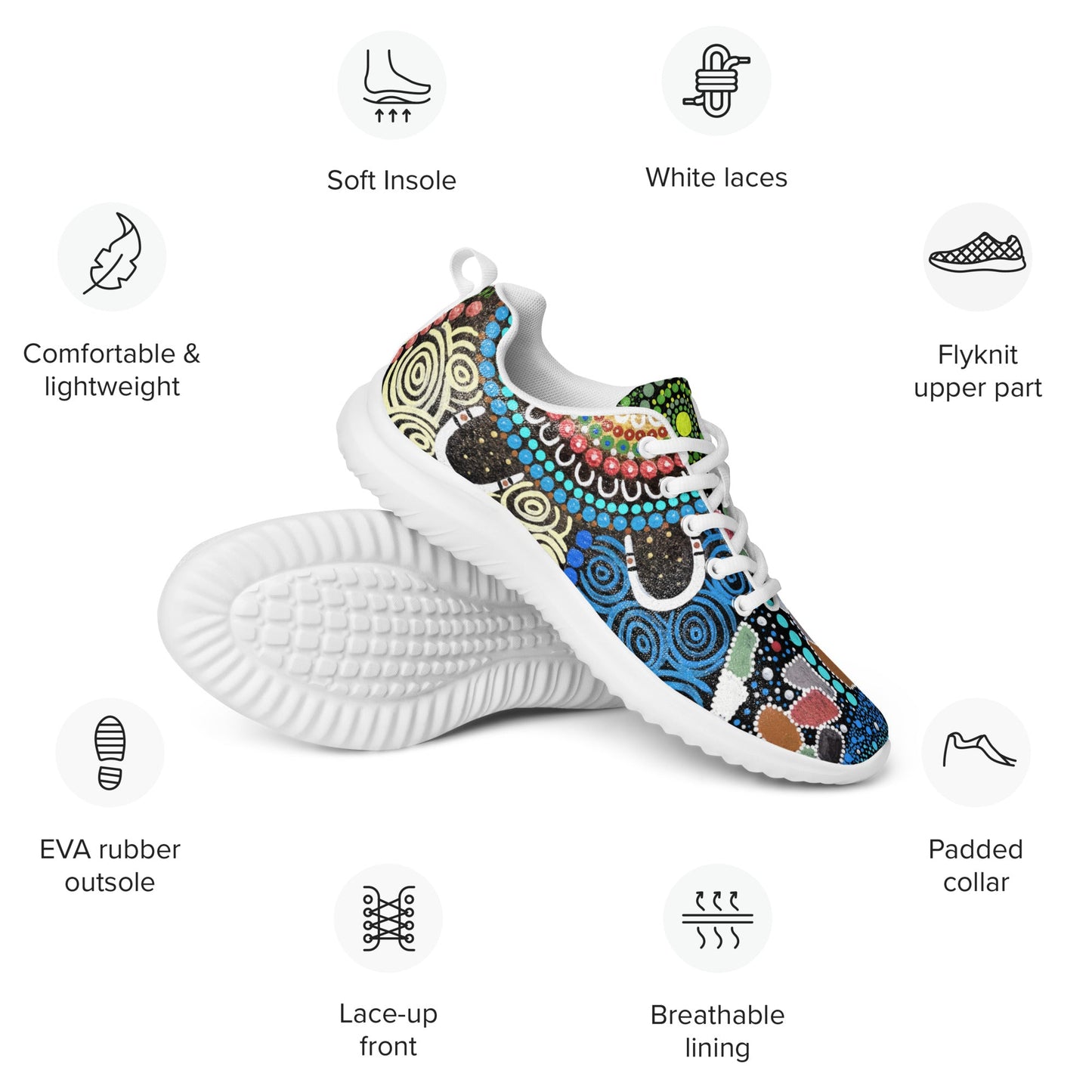 Gari Yala Collection Men’s Athletic Shoes - Aboriginal Art by LaniMen's Shoes