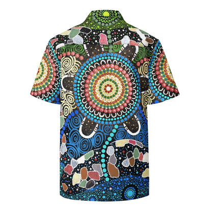 Gari Yala Collection Men's Button Shirt - Aboriginal Art by LaniMen's Shirts