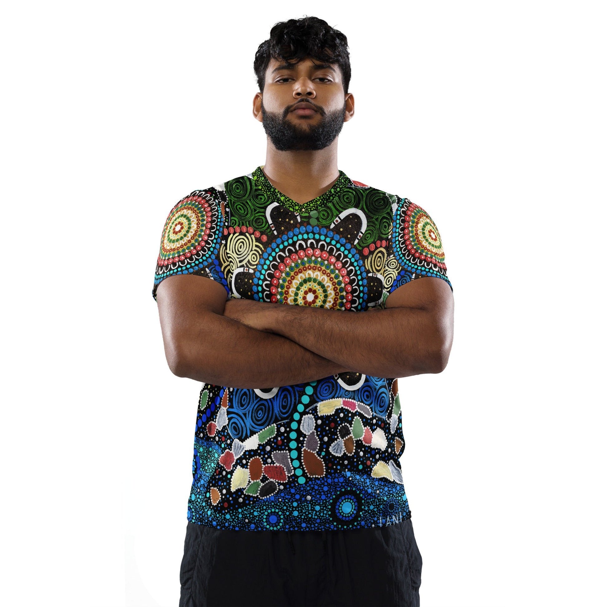 Gari Yala Collection Mens Sports Jersey - Aboriginal Art by LaniMen's Shirts