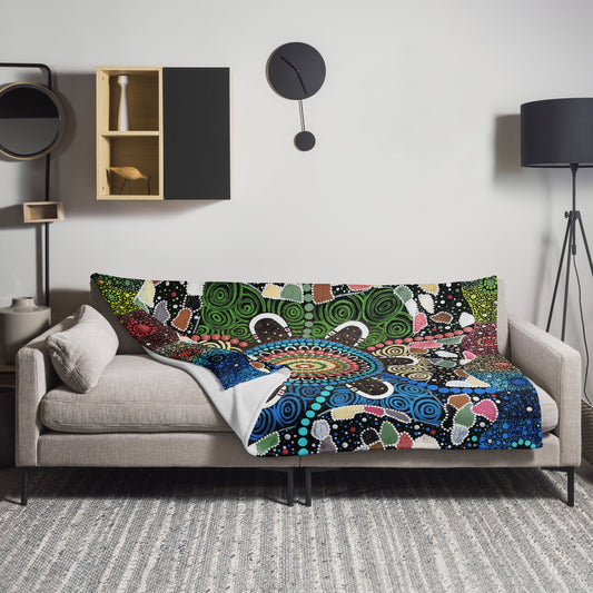 Gari Yala Collection Throw Blanket - Aboriginal Art by LaniBlankets