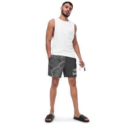 Gathering and Pathways NAIDOC 2024 Men's Charcoal Swim Shorts - Aboriginal Art by LaniMen's Shorts