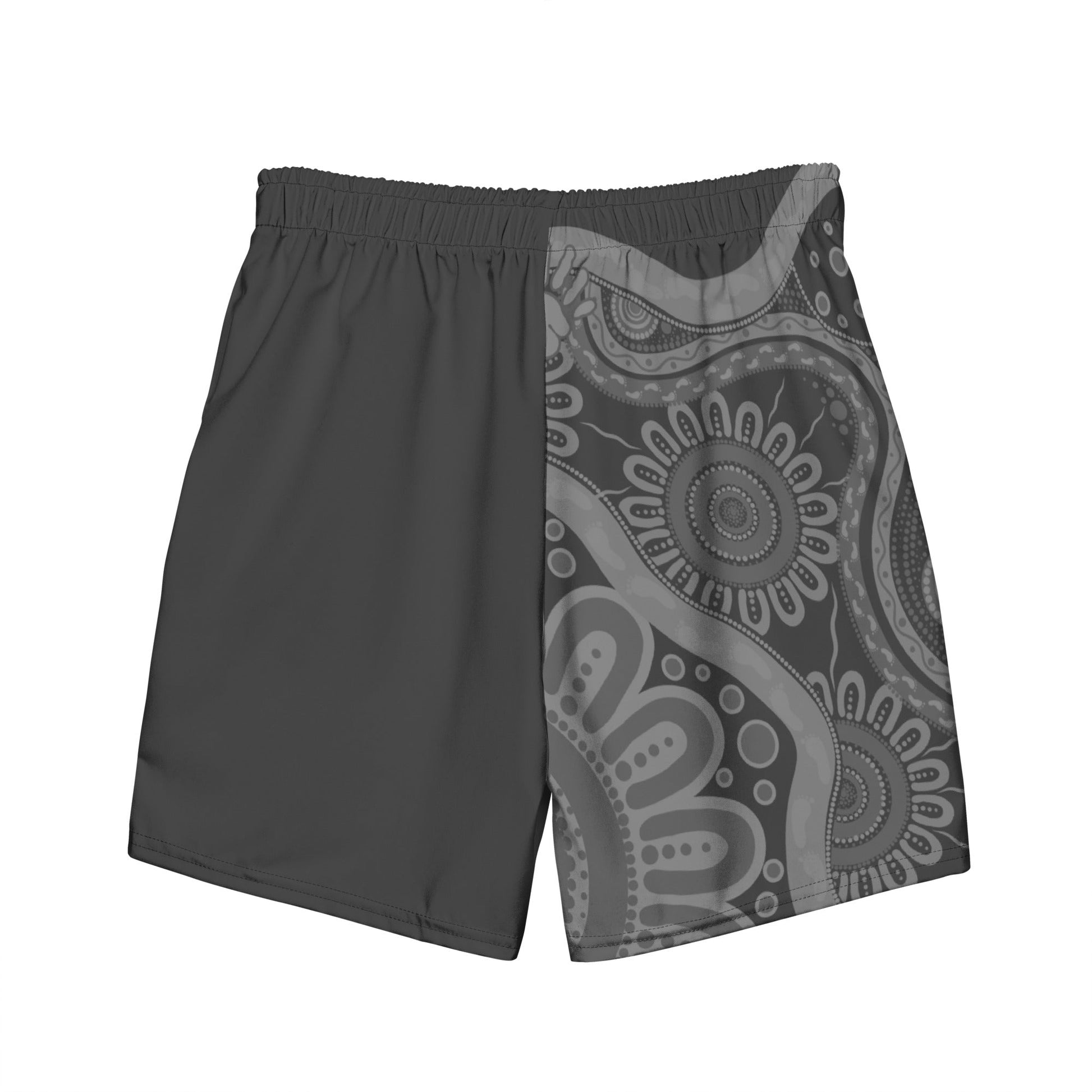 Gathering and Pathways NAIDOC 2024 Men's Charcoal Swim Shorts - Aboriginal Art by LaniMen's Shorts