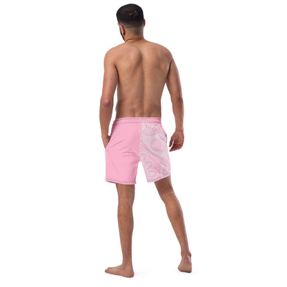 Gathering and Pathways NAIDOC 2024 Men's Pink Swim Shorts - Aboriginal Art by LaniMen's Shorts