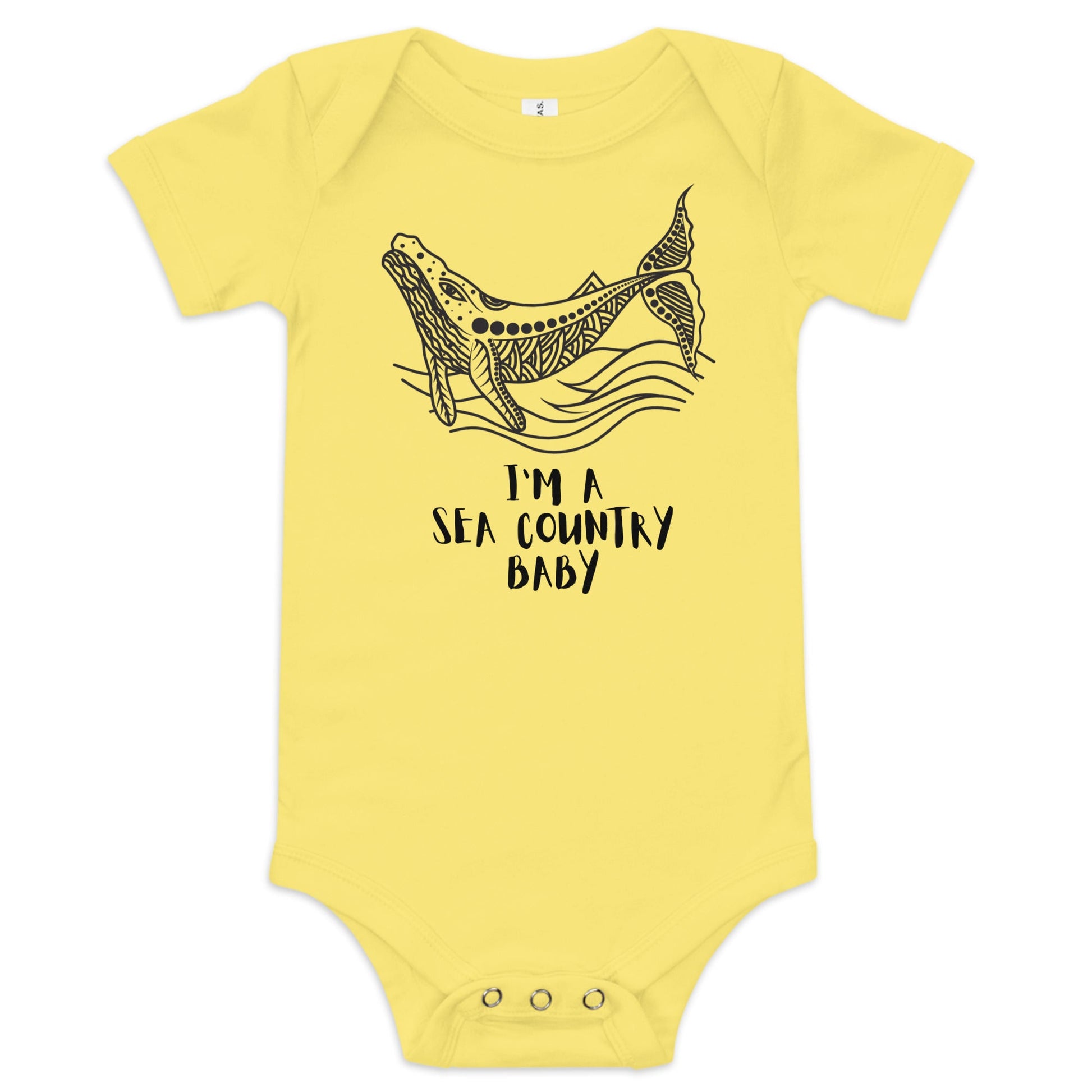 I'm A Sea Country Baby Short Sleeve One Piece - Aboriginal Art by LaniBabies and Kids