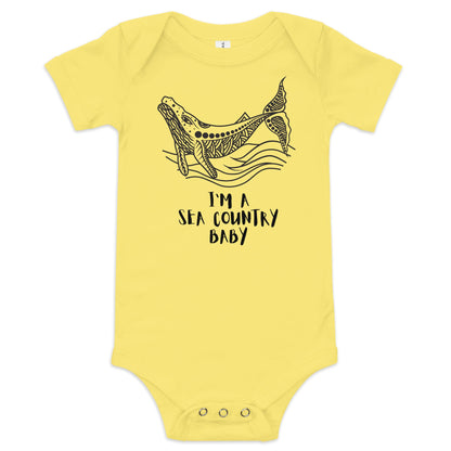 I'm A Sea Country Baby Short Sleeve One Piece - Aboriginal Art by LaniBabies and Kids