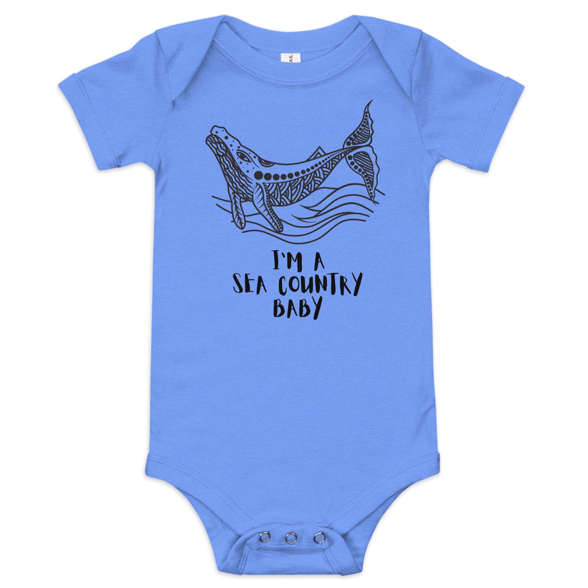 I'm A Sea Country Baby Short Sleeve One Piece - Aboriginal Art by LaniBabies and Kids