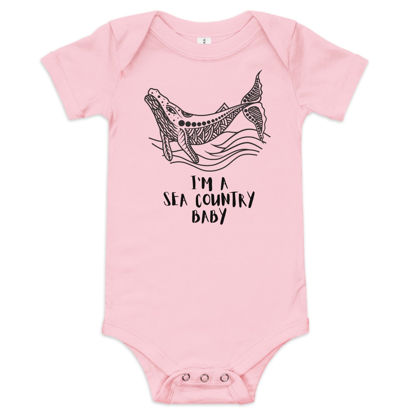 I'm A Sea Country Baby Short Sleeve One Piece - Aboriginal Art by LaniBabies and Kids