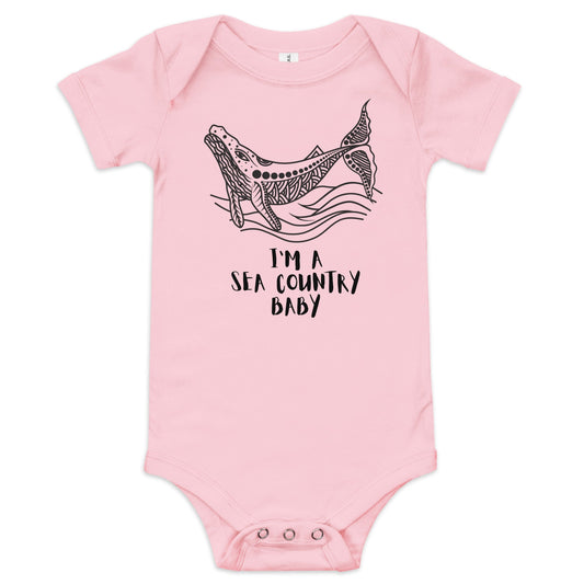 I'm A Sea Country Baby Short Sleeve One Piece - Aboriginal Art by LaniBabies and Kids