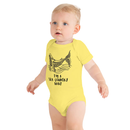 I'm A Sea Country Baby Short Sleeve One Piece - Aboriginal Art by LaniBabies and Kids