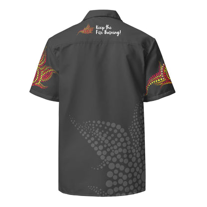 NAIDOC 2024 Keep The Fire Burning Men's Button Shirt - Aboriginal Art by LaniMen's Shirts