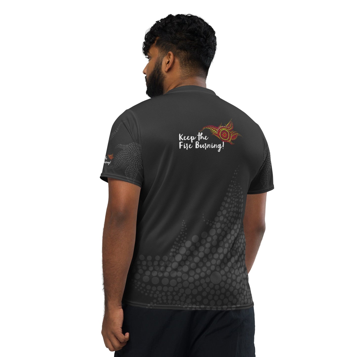 NAIDOC 2024 Keep The Fire Burning! Mens Sports Jersey - Aboriginal Art by LaniMen's Shirts