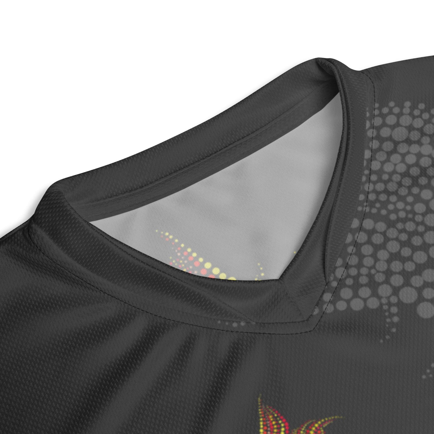 NAIDOC 2024 - Keep The Fire Burning Range 2 Black Sports Jersey - Aboriginal Art by Lani