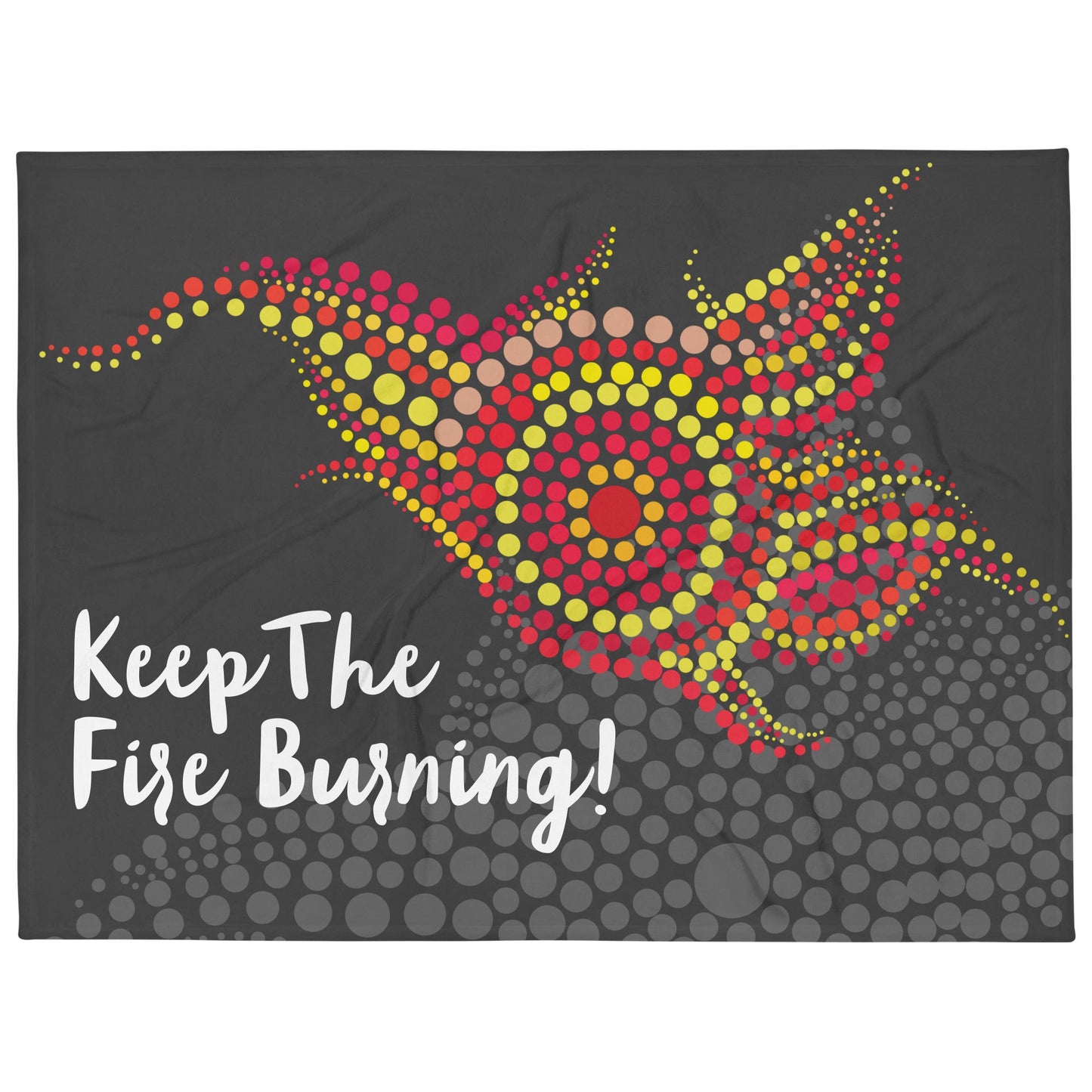 NAIDOC 2024 Keep The Fire Burning! Throw Blanket - Aboriginal Art by LaniBlankets