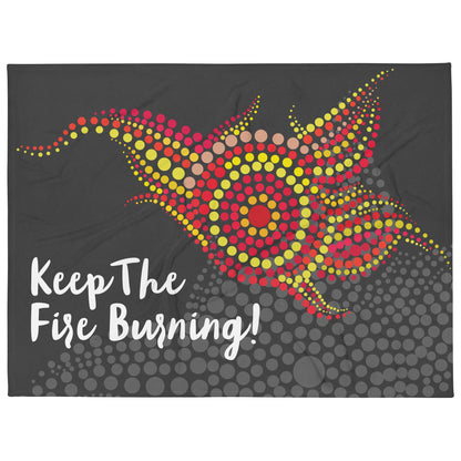 NAIDOC 2024 Keep The Fire Burning! Throw Blanket - Aboriginal Art by LaniBlankets