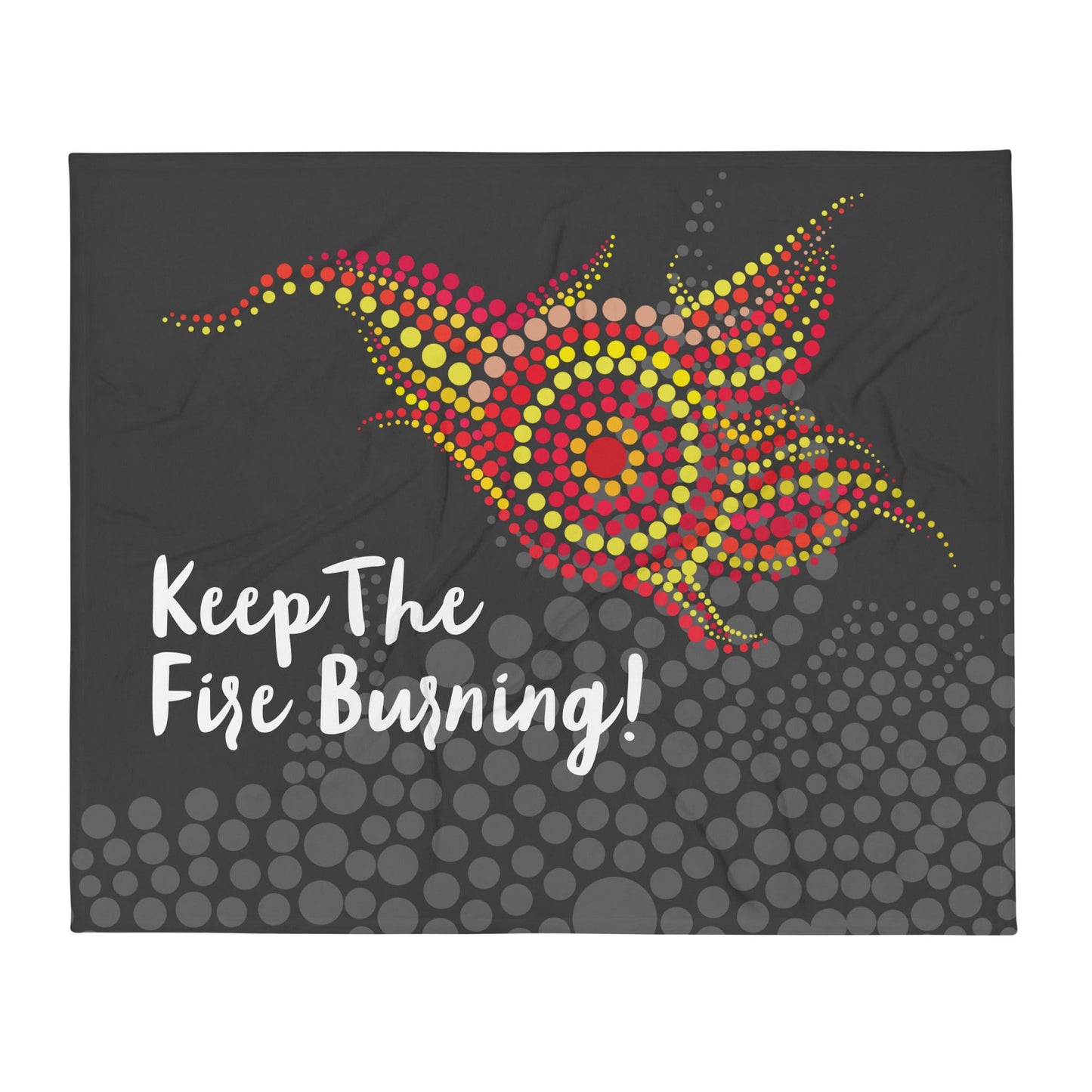 NAIDOC 2024 Keep The Fire Burning! Throw Blanket - Aboriginal Art by LaniBlankets