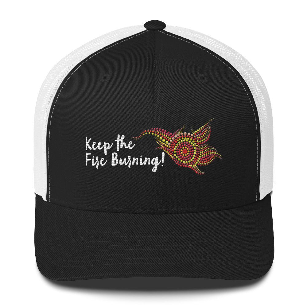 NAIDOC 2024 Keep The Fire Burning! Trucker Cap - Aboriginal Art by LaniNAIDOC 2024