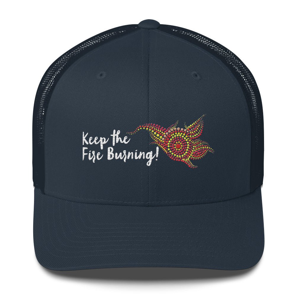 NAIDOC 2024 Keep The Fire Burning! Trucker Cap - Aboriginal Art by LaniNAIDOC 2024