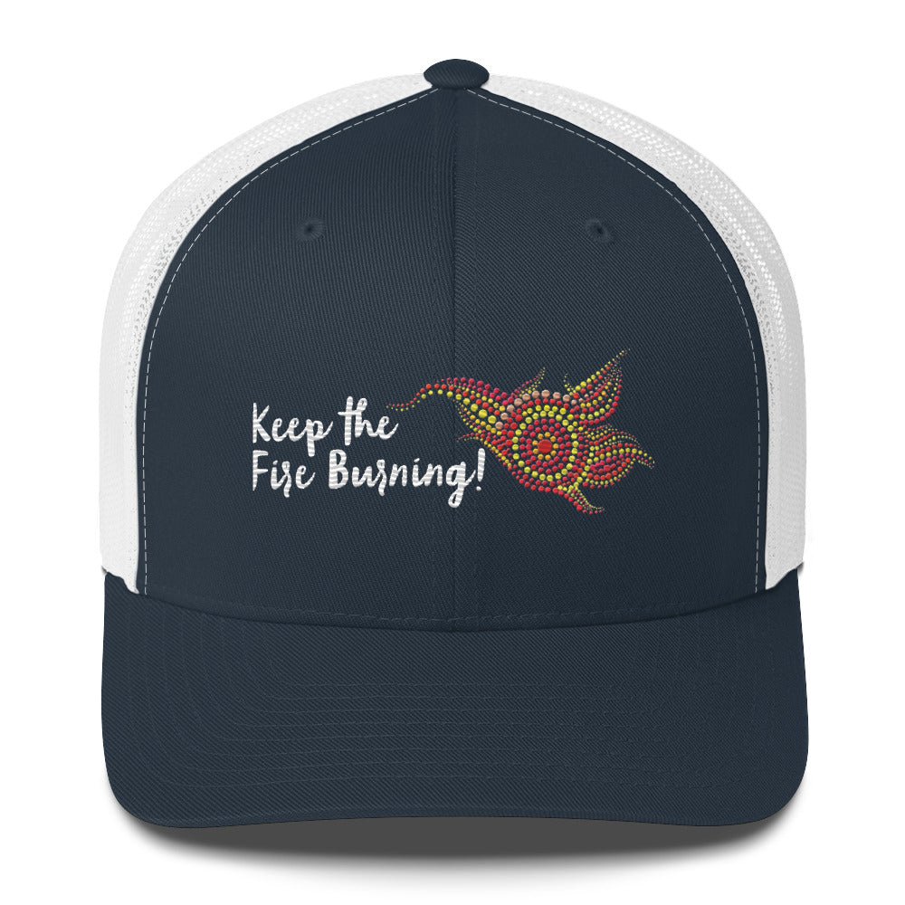 NAIDOC 2024 Keep The Fire Burning! Trucker Cap - Aboriginal Art by LaniNAIDOC 2024