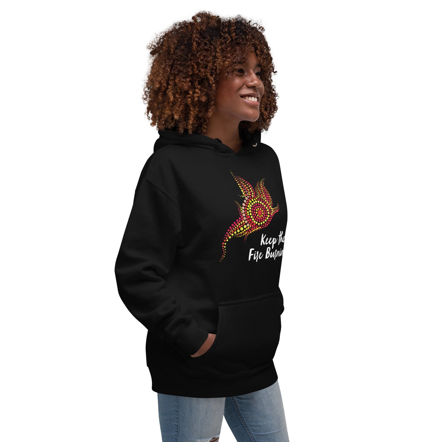 NAIDOC 2024 Keep The Fire Burning Unisex Premium Hoodie - Aboriginal Art by LaniWomen's Hoodies