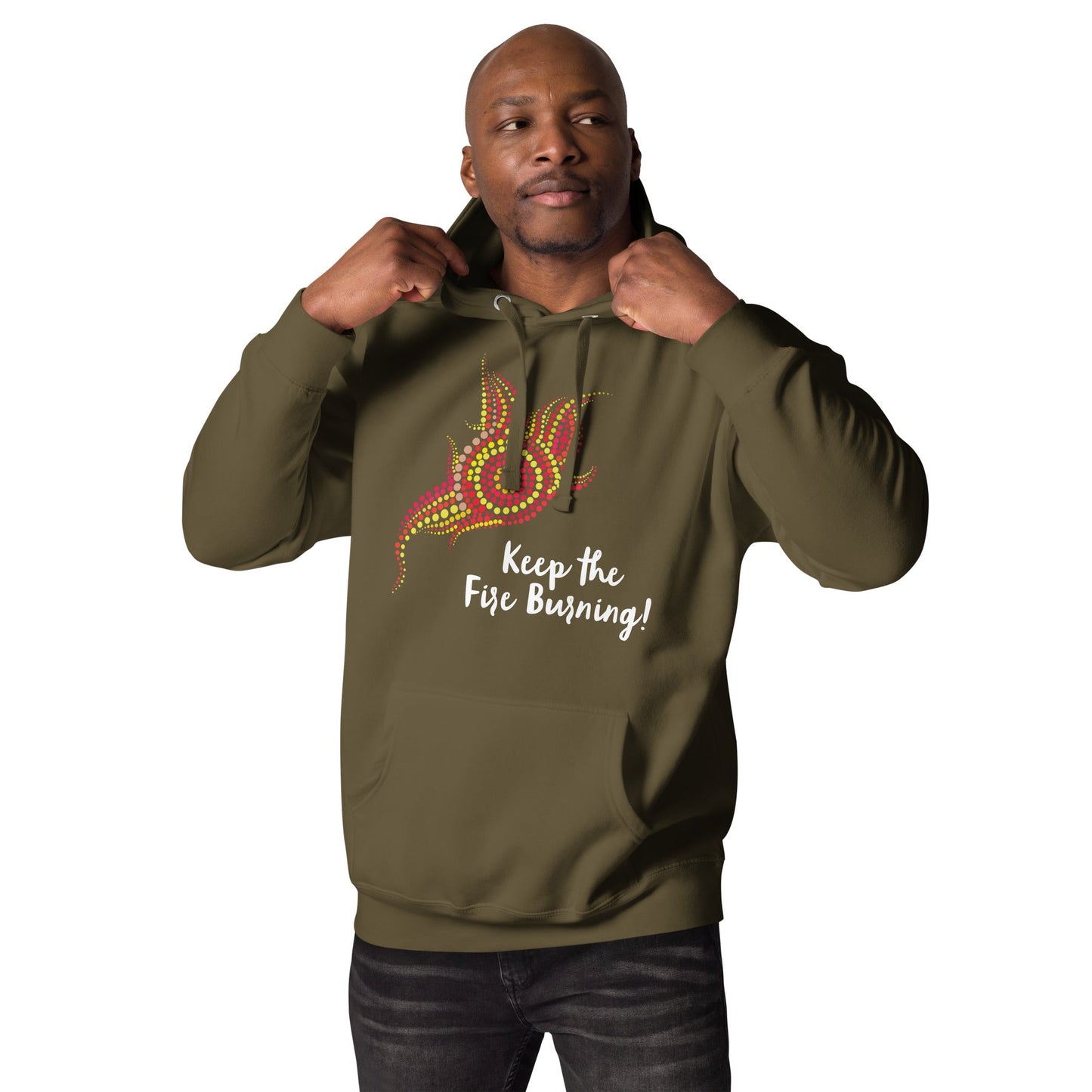 NAIDOC 2024 Keep The Fire Burning Unisex Premium Hoodie - Aboriginal Art by LaniWomen's Hoodies