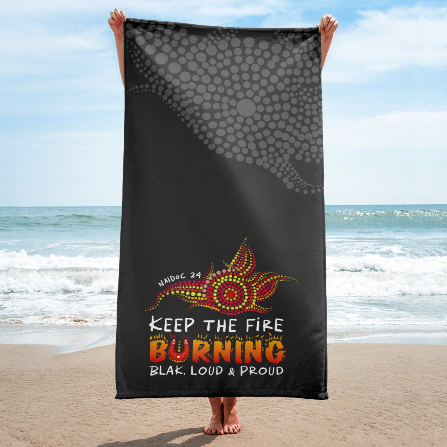 NAIDOC 2024 Range 2 Towel - Aboriginal Art by LaniTowels