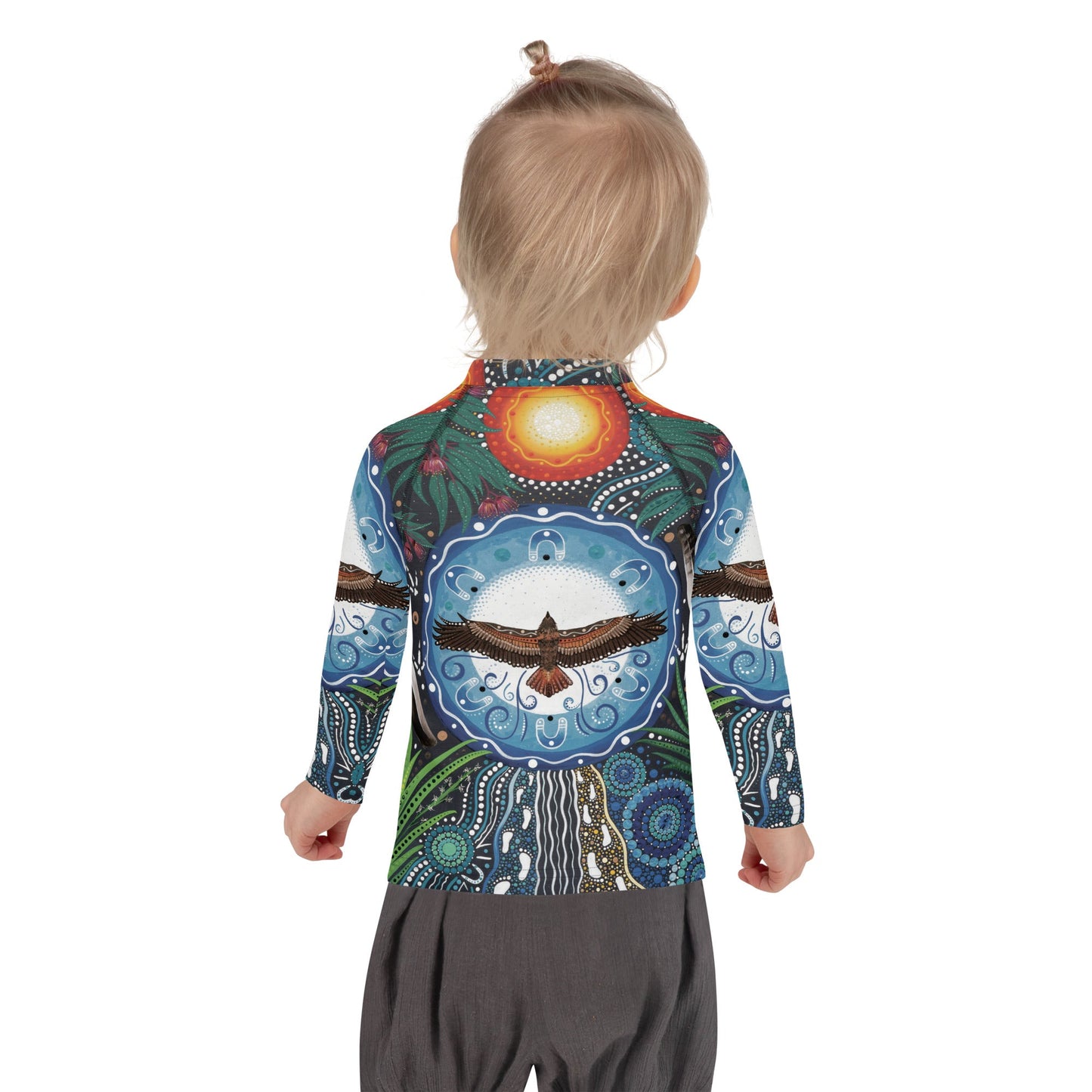 Walu - ma - rra Kids Rash Guard - Aboriginal Art by Lani