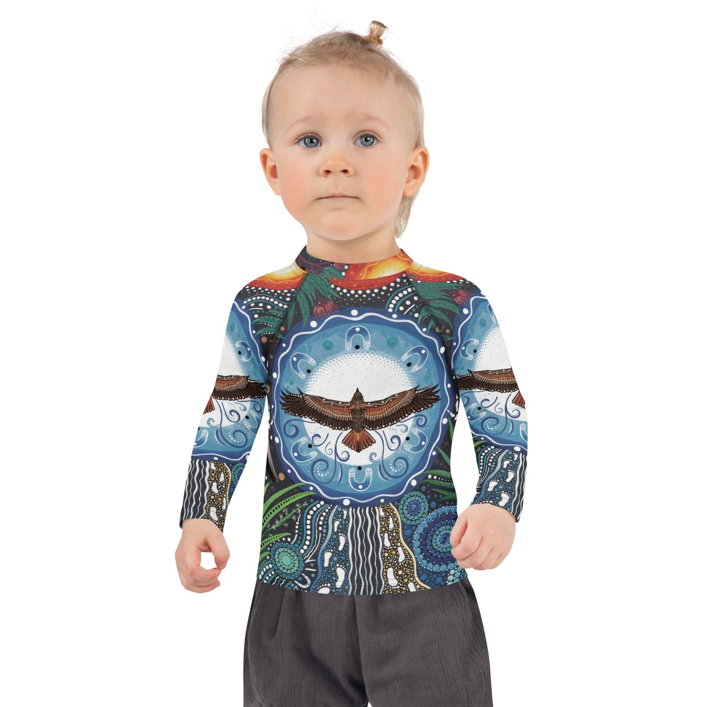 Walu - ma - rra Kids Rash Guard - Aboriginal Art by Lani