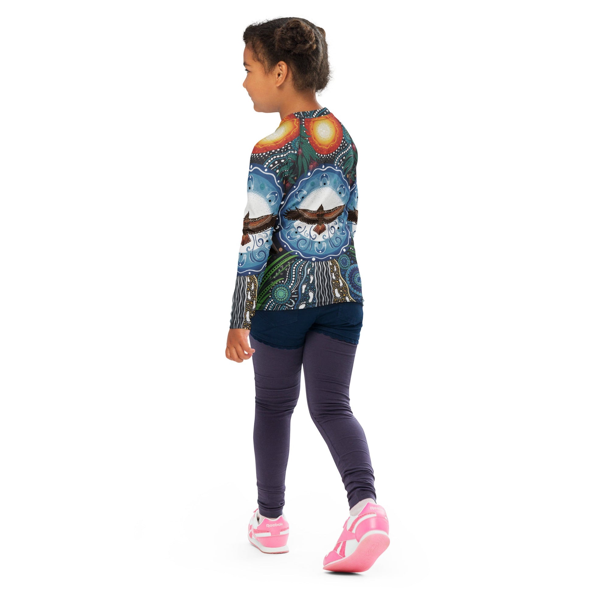 Walu - ma - rra Kids Rash Guard - Aboriginal Art by Lani