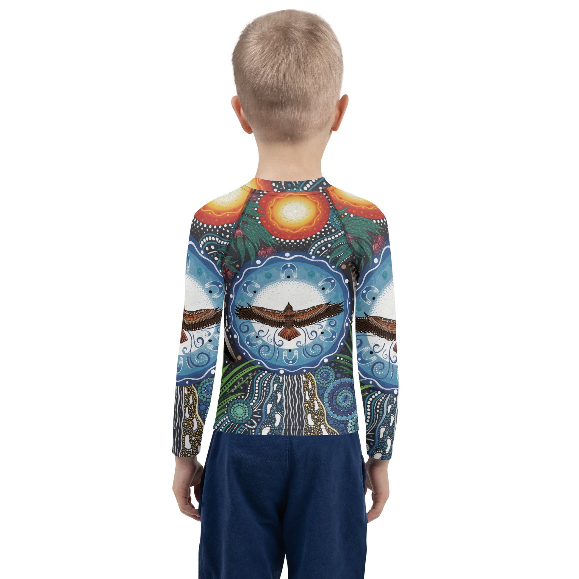 Walu - ma - rra Kids Rash Guard - Aboriginal Art by Lani