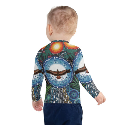 Walu - ma - rra Kids Rash Guard - Aboriginal Art by Lani