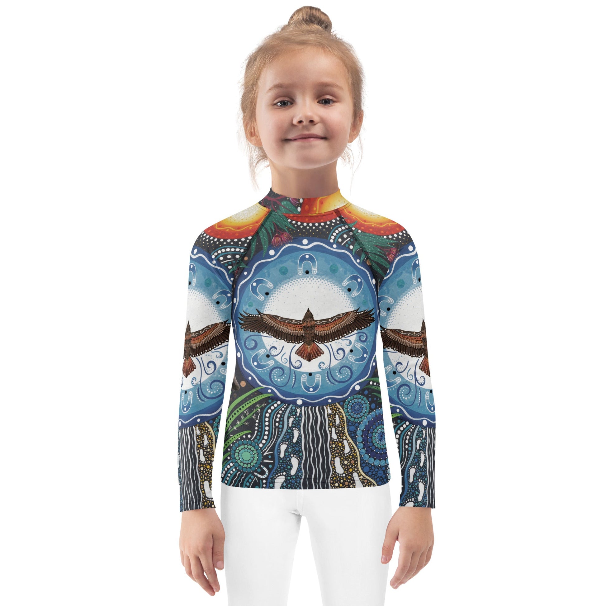 Walu - ma - rra Kids Rash Guard - Aboriginal Art by Lani