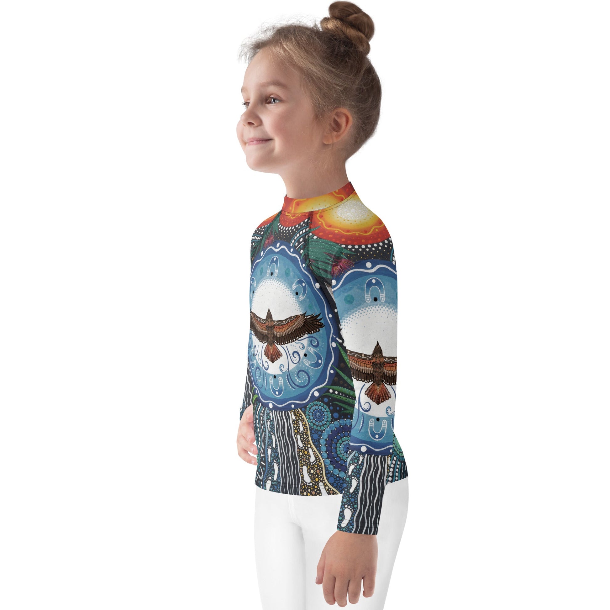 Walu - ma - rra Kids Rash Guard - Aboriginal Art by Lani