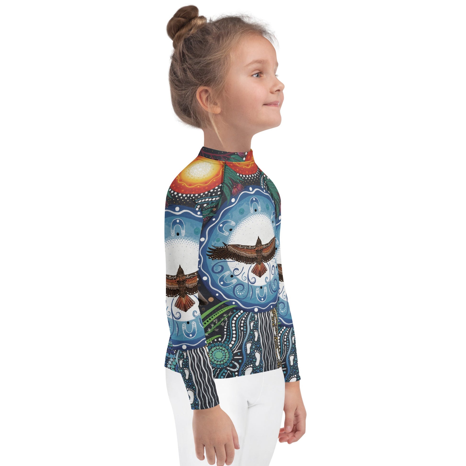 Walu - ma - rra Kids Rash Guard - Aboriginal Art by Lani