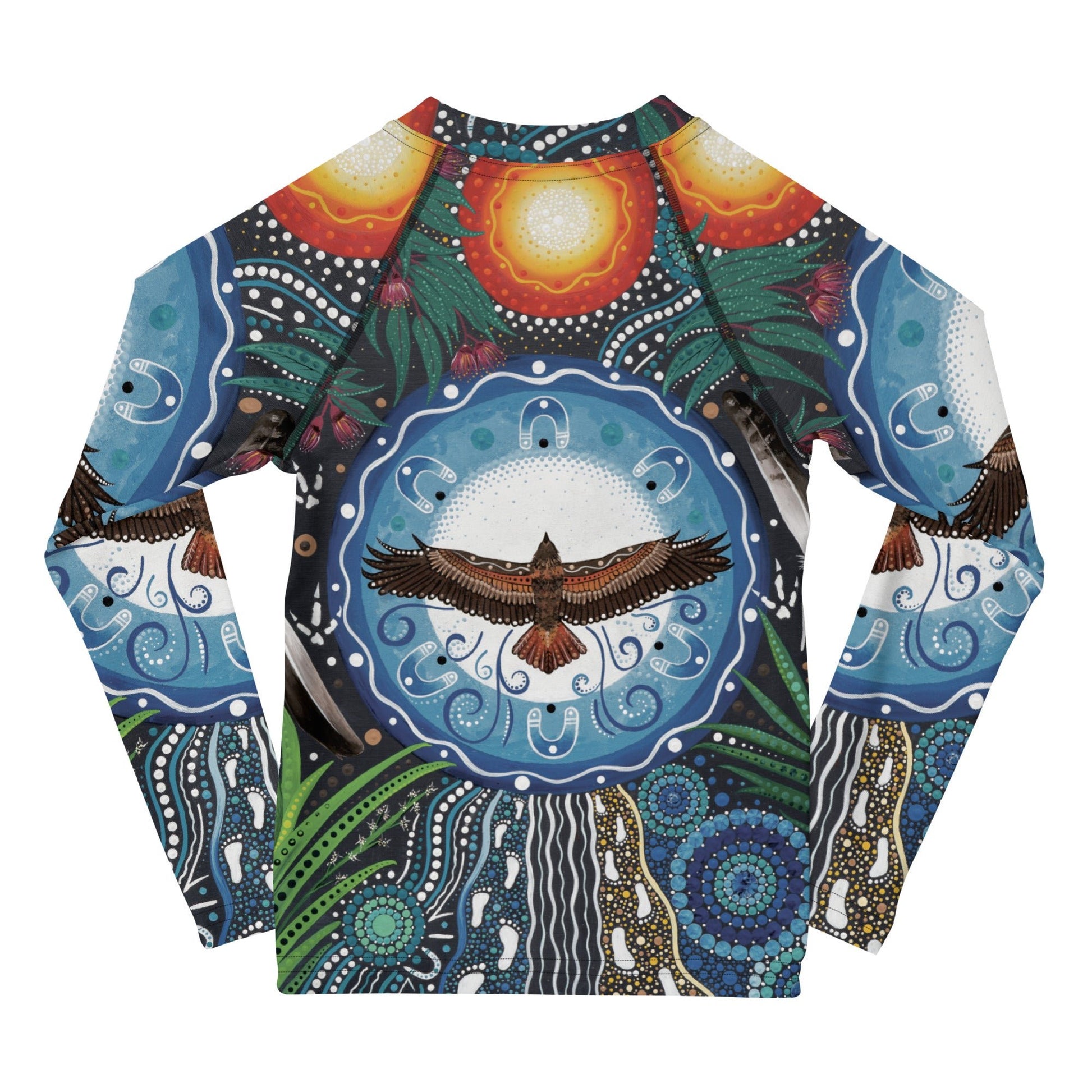 Walu - ma - rra Kids Rash Guard - Aboriginal Art by Lani