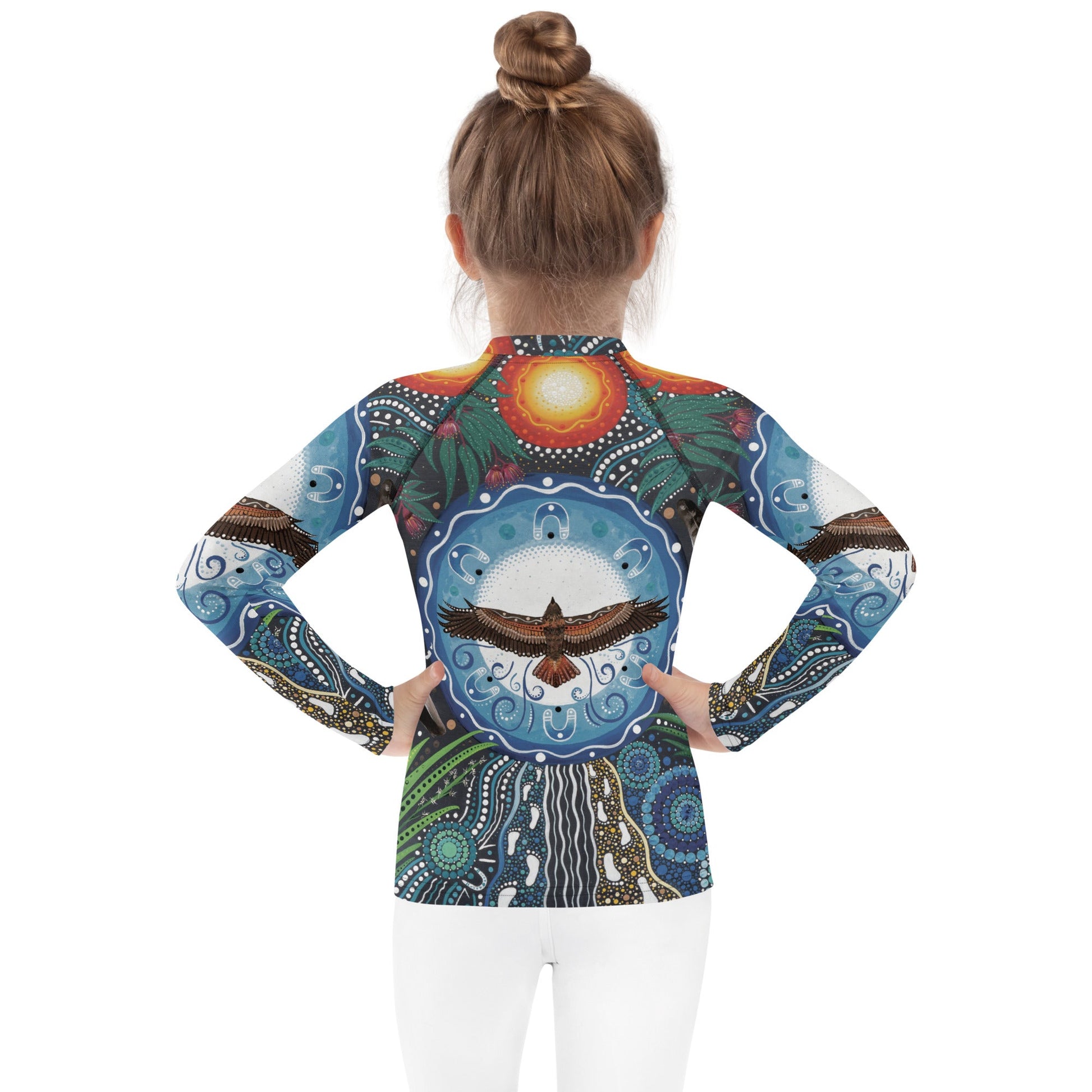 Walu - ma - rra Kids Rash Guard - Aboriginal Art by Lani