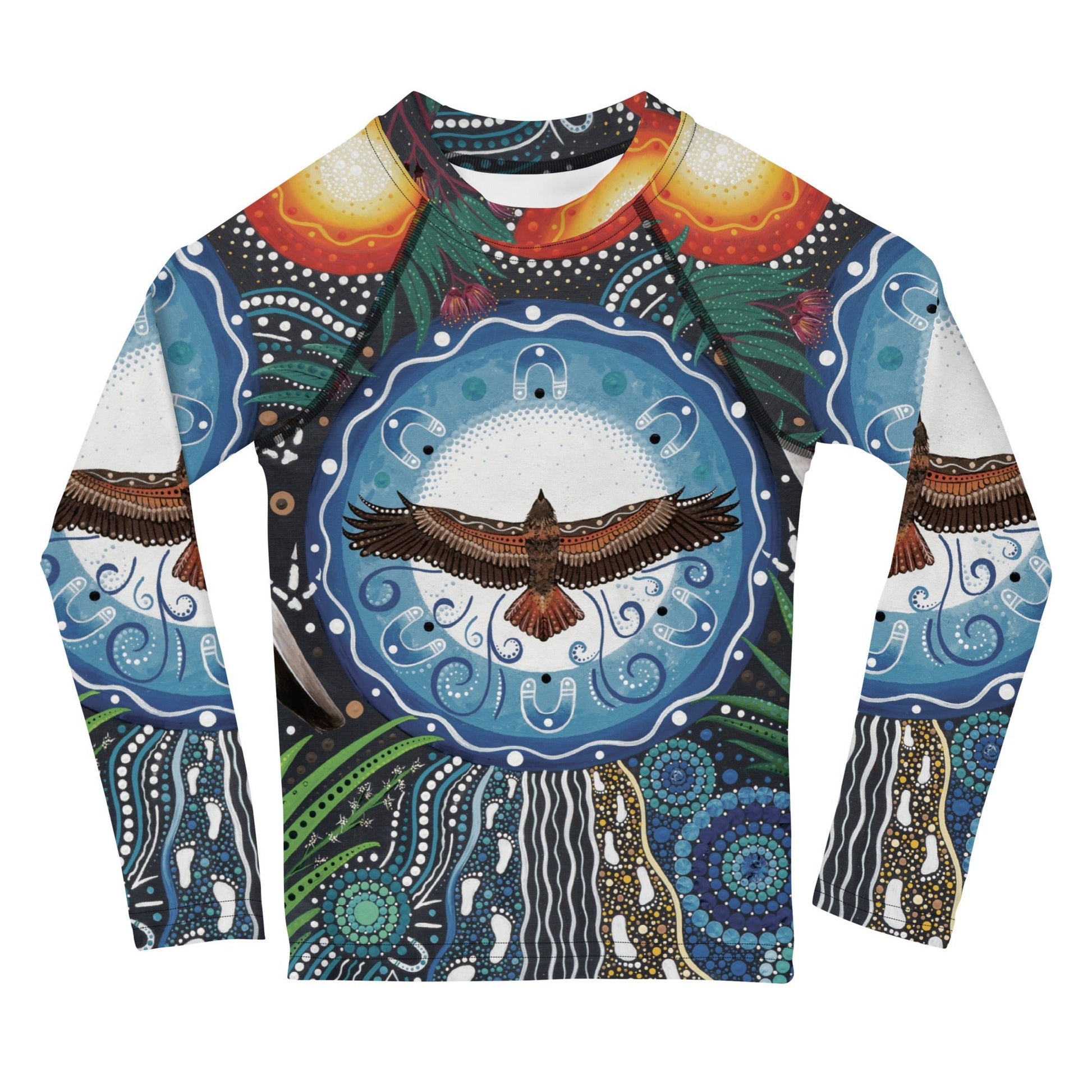 Walu - ma - rra Kids Rash Guard - Aboriginal Art by Lani