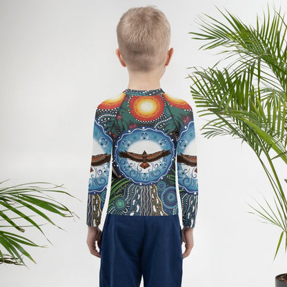 Walu - ma - rra Kids Rash Guard - Aboriginal Art by Lani