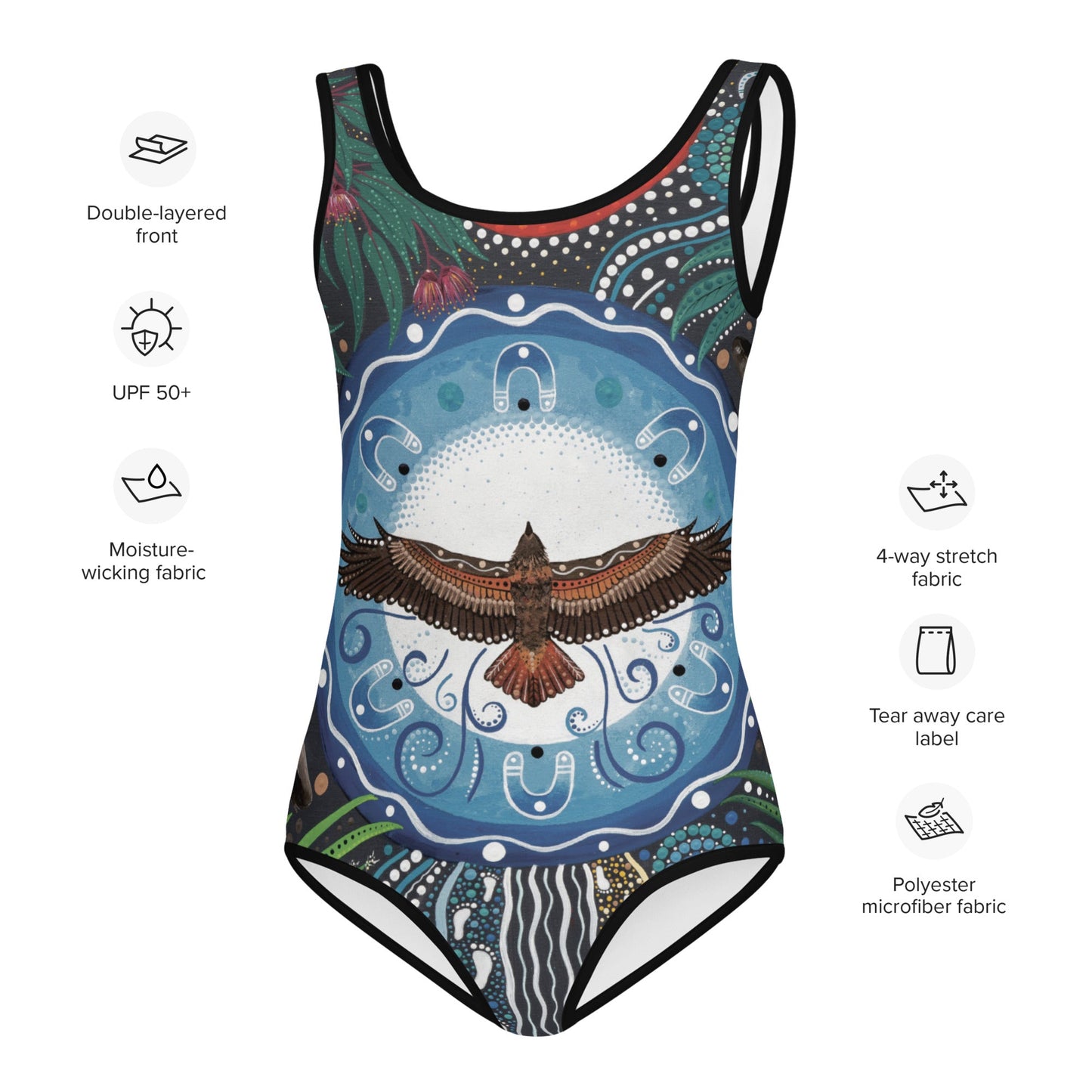 Walu - ma - rra Kids Swimsuit - Aboriginal Art by Lani