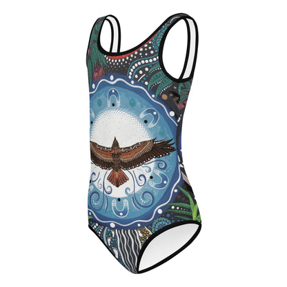 Walu - ma - rra Kids Swimsuit - Aboriginal Art by Lani