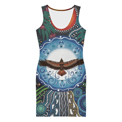 Walu - ma - rra Slim Fit Dress - Aboriginal Art by Lani