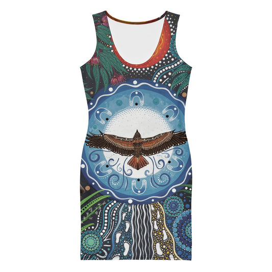 Walu - ma - rra Slim Fit Dress - Aboriginal Art by Lani