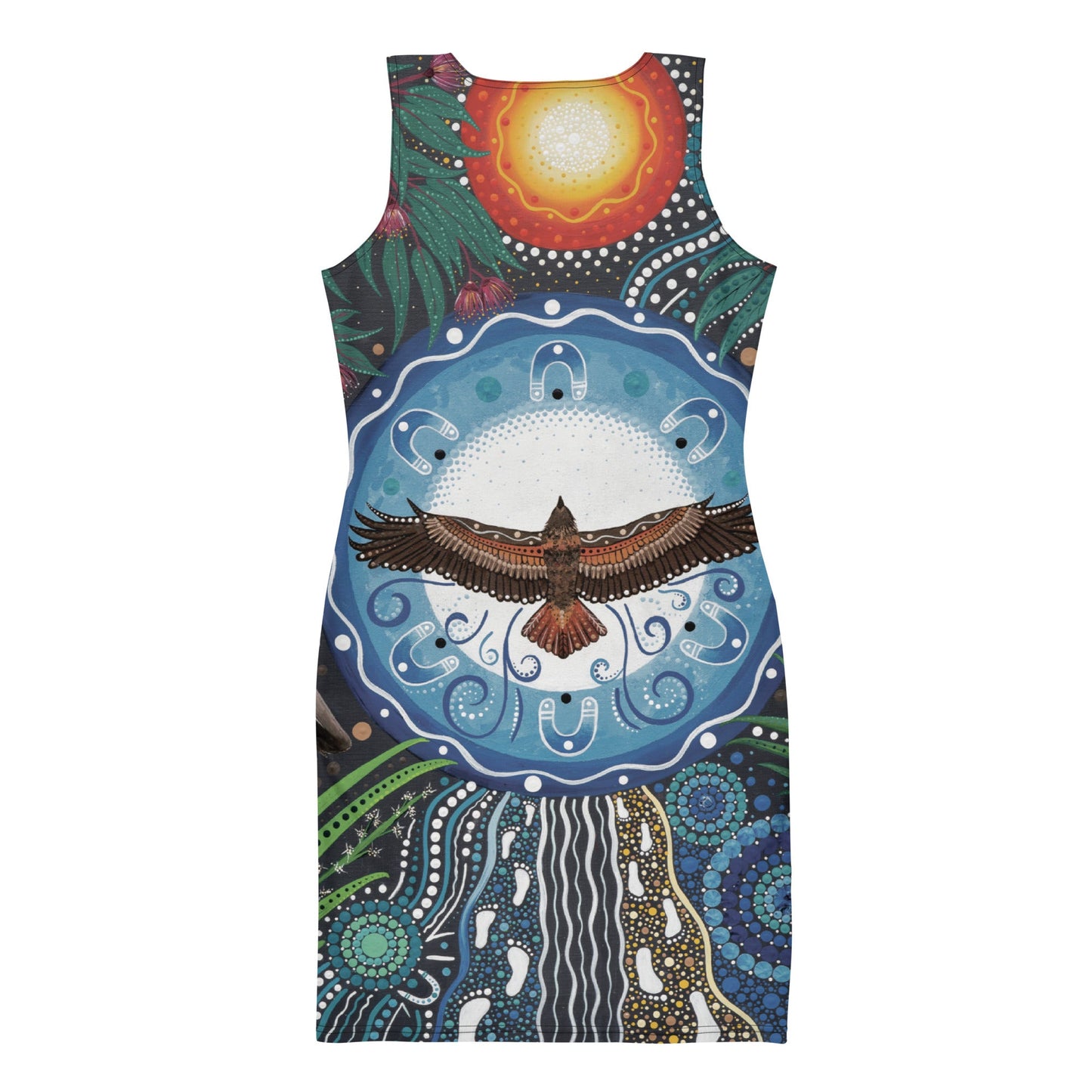 Walu - ma - rra Slim Fit Dress - Aboriginal Art by Lani