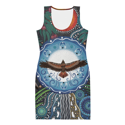 Walu - ma - rra Slim Fit Dress - Aboriginal Art by Lani