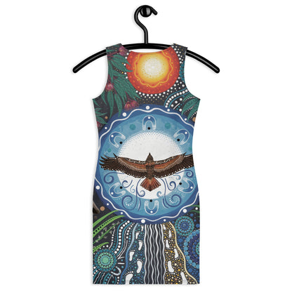 Walu - ma - rra Slim Fit Dress - Aboriginal Art by Lani